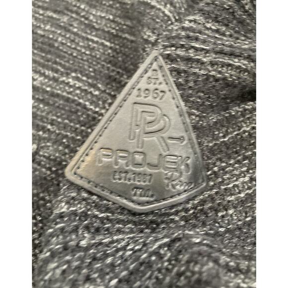 Projek Raw Men's Sweater Full Zip Gray Black Knit Pockets Ribbed Size M - Picture 3 of 10